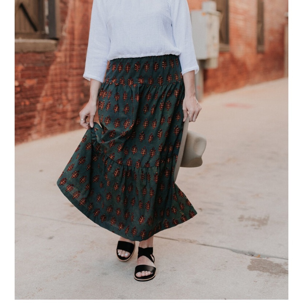 Conscious Clothing Block Printed Skirt Small